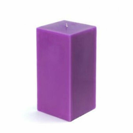 ZEST CANDLE CPZ-146-12 3 x 6 in. Purple Square Pillar Candle, 12PK CPZ-146_12